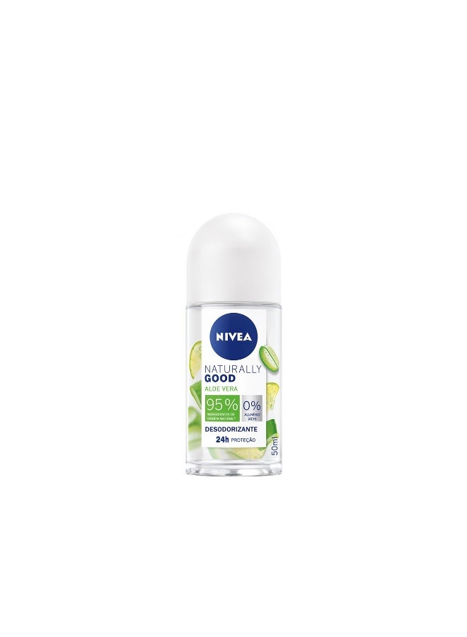 Nivea Naturally Good Deodorant Protection 24H With Aloe Vera Bio Roll-On 50 ml - Image 1